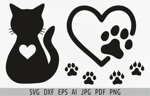 Download Black Cat SVG Cat Silhouette Paw Print - Paw Collection