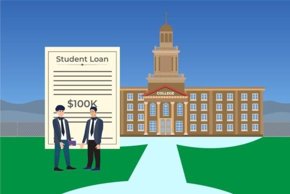 Download Student Loan Concept with College Vector - Student Collection