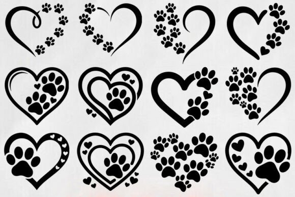 Download Dog Paw Heart SVG Bundle | Pet Lover SVG - Paw Collection